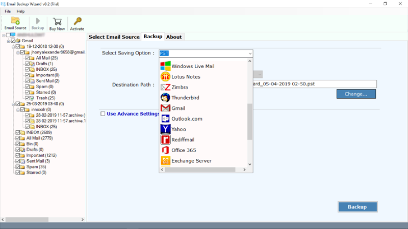 Windows 8 Email Backup Wizard full