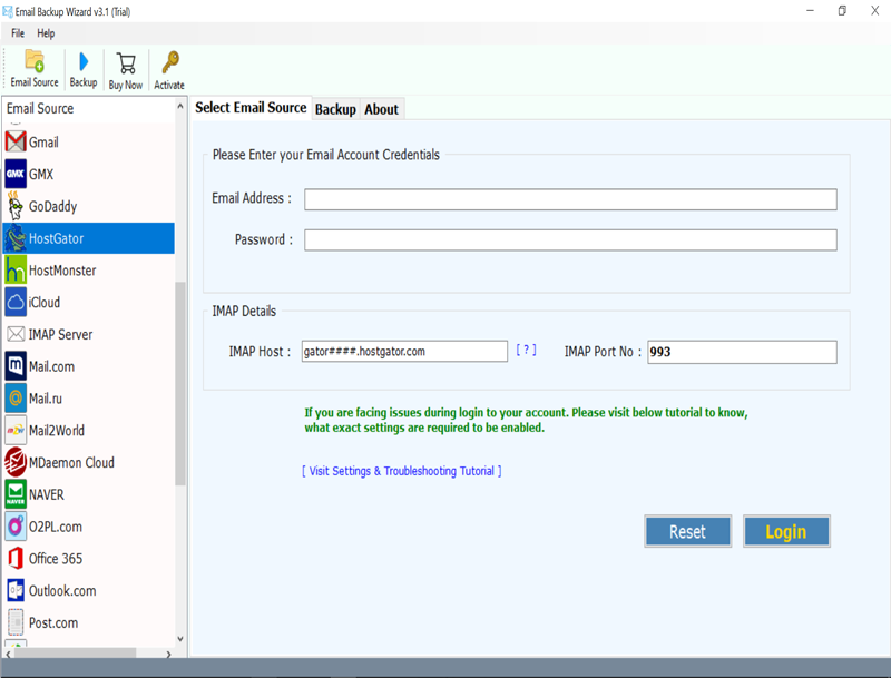 hostgator email backup