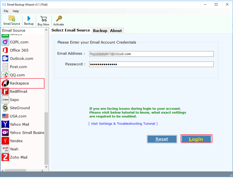 Rackspace Email Backup Solution with Rackspace Migration Tool