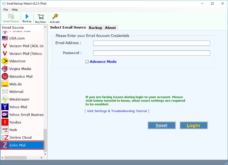 zoho mail to outlook