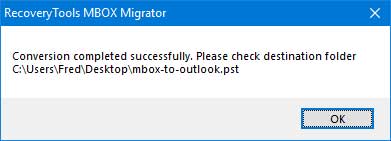 successfully exported EML to PST