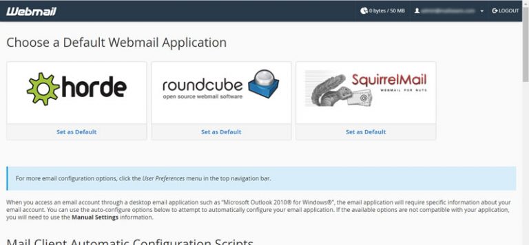 compare horde roundcube squirrelmail